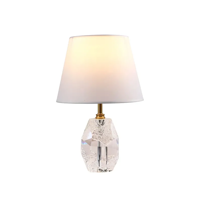 Abajur de Cristal e Metal com Cúpula Branca 1 Lâmpada E27 30x49cm - Sindora DCT00563
