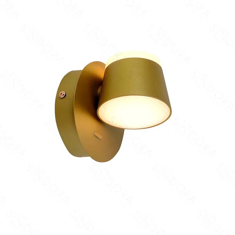 Arandela 12x12CM 8W 600LM 3000K BIVOLT METAL DOURADO+ACRILICO Sindora QB05225