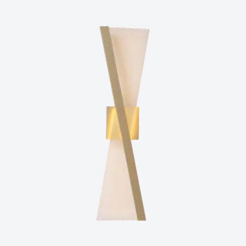 Arandela 10x60CM 10W 750LM 3000K BIVOLT METAL DOURADO+ACRILICO | CANOPLA:12x12x3CM CX MASTER:52,5x35x65,5CM 10,5KG (10 UN.) CX UN.:25,5x6,5x24CM 1KG Sindora QB05228