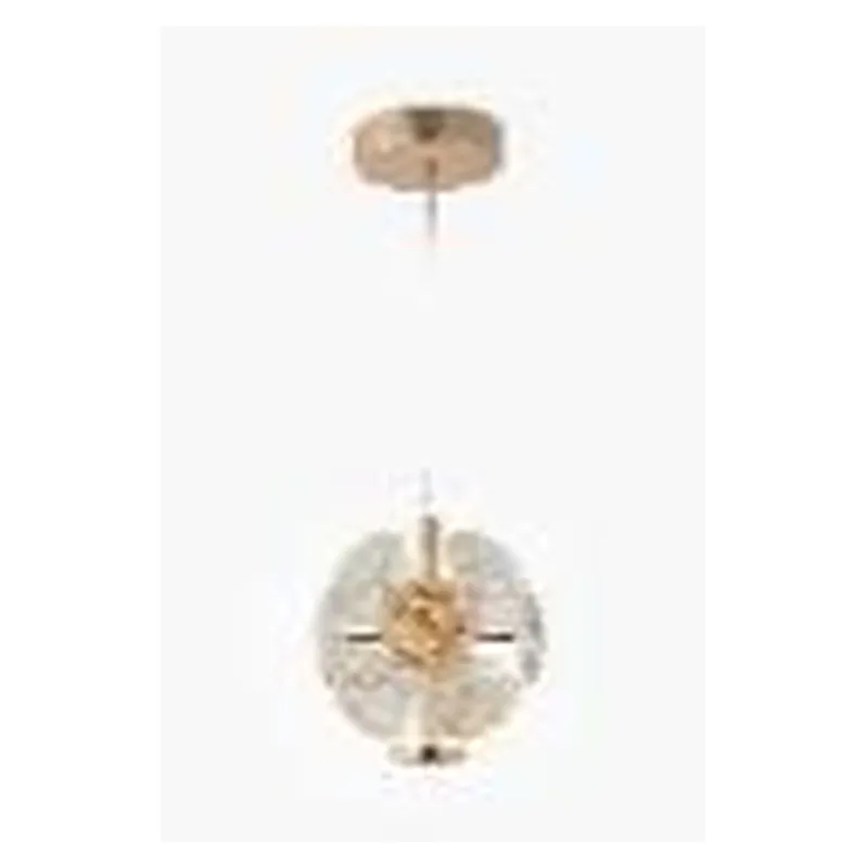 Pendente LED de Metal Dourado e Acrílico 8W 3000K Bivolt 15x15cm - Sindora QD05231