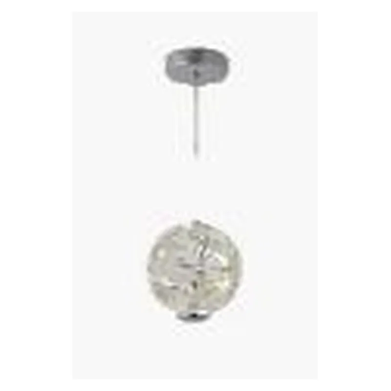 Pendente LED de Cristal e Metal Cromado 5W 3000K Bivolt 15x15cm - Sindora QD05232