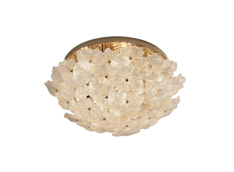 Plafon Ø50x24CM E14x7 METAL DOURADO+VIDRO CX:35x55x55CM 10KG Sindora DCX00910