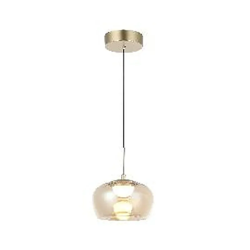 Pendente LED de Vidro e Metal Dourado 12W 3000K Bivolt 22x24,5cm - Sindora DCD03401