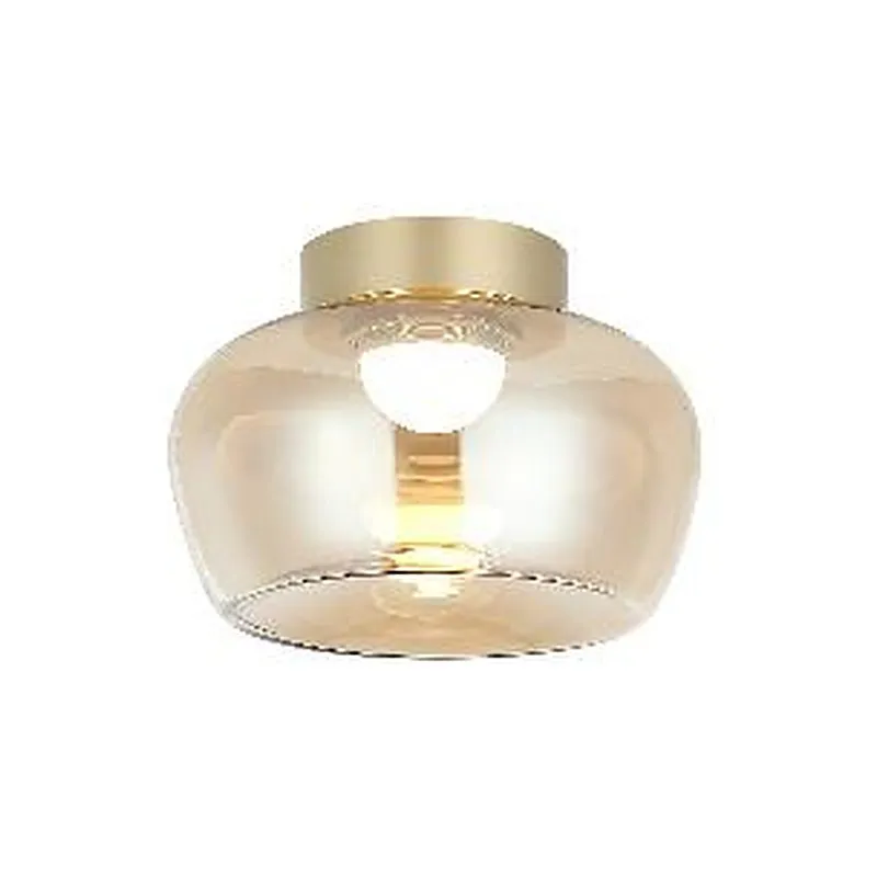 Plafon 28x20CM 16W 3000K BIVOLT METAL DOURADO+VIDRO | CANOPLA:14x4CM CX:48x36x23CM 2,2KG Sindora DCX03403
