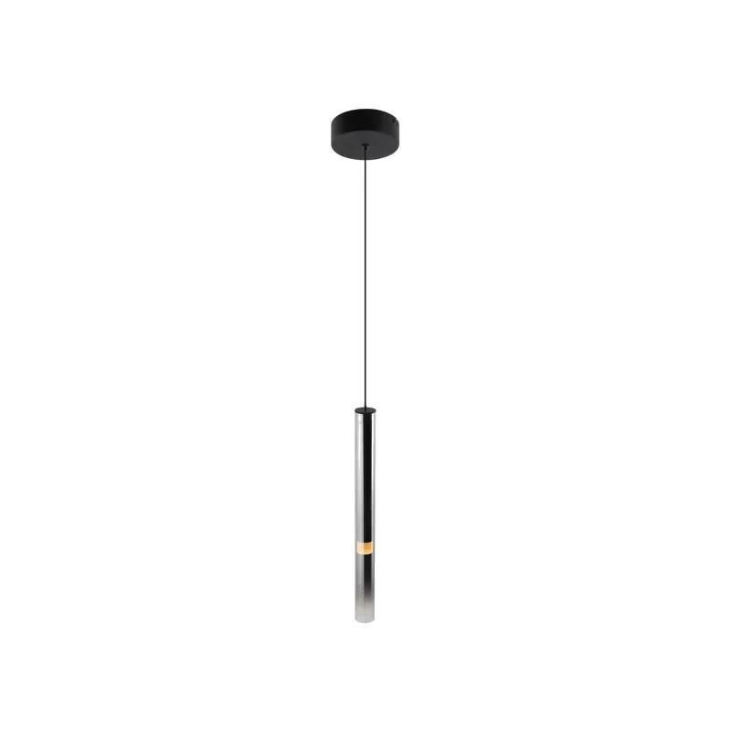 Pendente LED de Vidro e Metal Preto Fosco 6W 3000K Bivolt 3,2x35cm - Sindora DCD03418