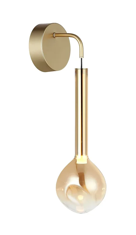 Arandela 18,9x12,5x45,9CM 6W 3000K BIVOLT METAL DOURADO+VIDRO | CANOPLA:12x4CM CX:51x23x20CM 1,1KG Sindora DCB03419