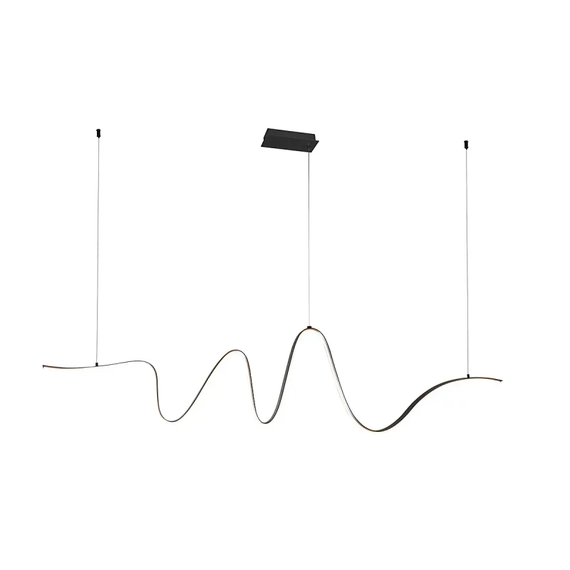 Pendente LED de Alumínio Preto Fosco e PVC 34W 3000K Bivolt 160x4x41,5cm - Sindora DCD03422