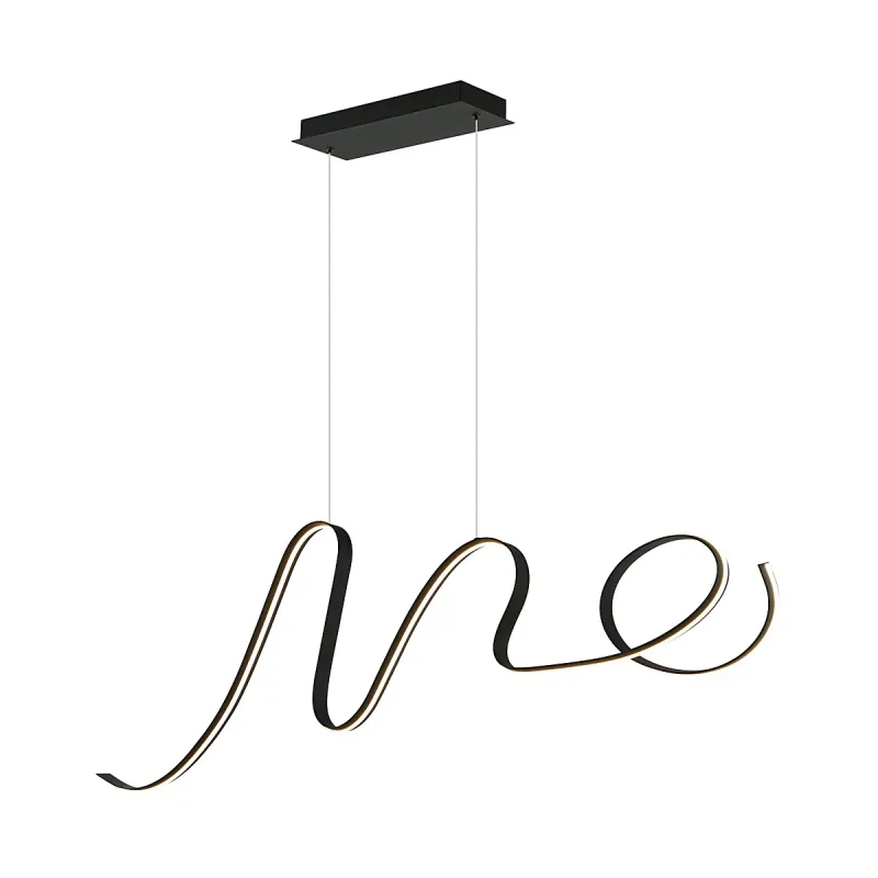 Pendente LED de Alumínio Preto Fosco e PVC 35W 3000K Bivolt 160x13,2x42cm - Sindora DCD03424