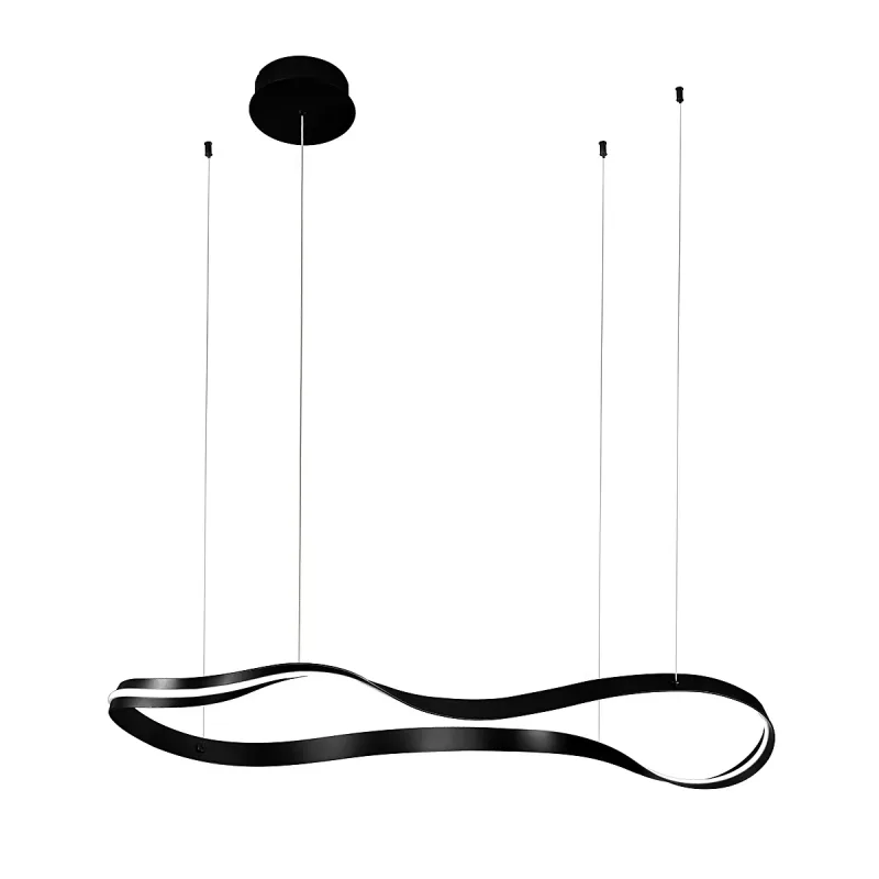 Pendente LED de Alumínio Preto Fosco e PVC 34W 3000K Bivolt 115x40x14,5cm - Sindora DCD03426