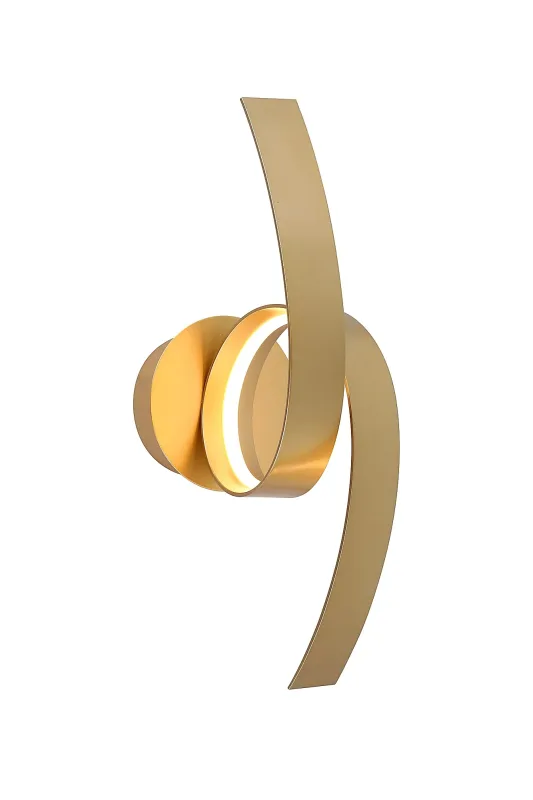 Arandela 40x14x18CM 12W 3000K BIVOLT ALUMINIO DOURADO+PVC | CANOPLA:14x4CM CX MASTER:101x48x26,5CM 7,3KG (5 UN.) CX UN.:47x19x25CM 1,1KG Sindora DCB03427