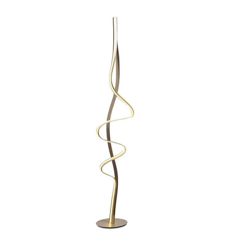 Luminária de Chão LED de Alumínio Dourado 36W 3000K Bivolt 32x20x165cm - Sindora DCL03429
