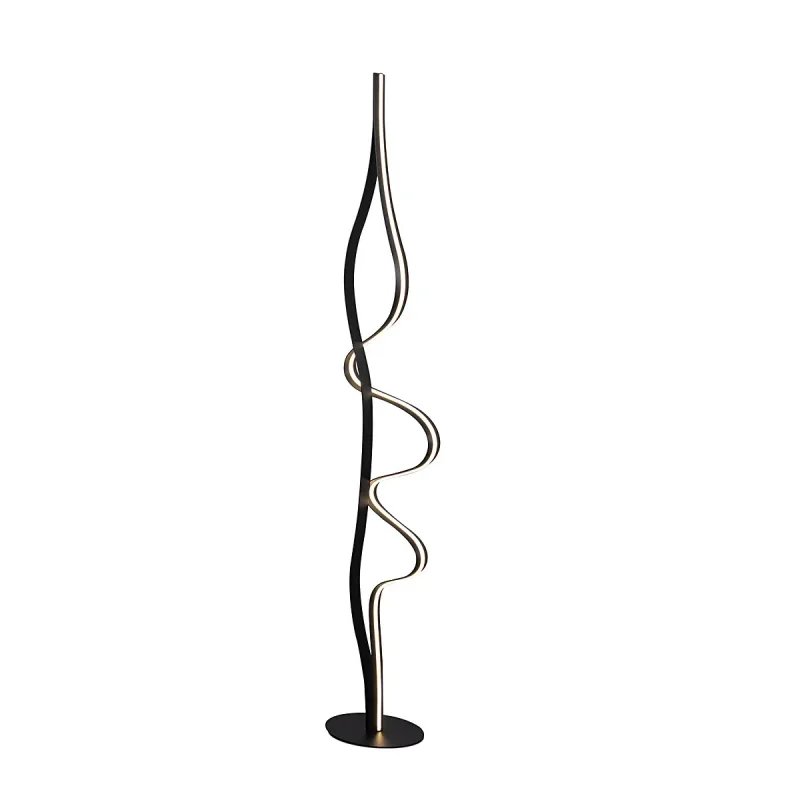 Luminária de Chão LED de Alumínio Preto Fosco 36W 3000K Bivolt 32x20x165cm - Sindora DCL03430