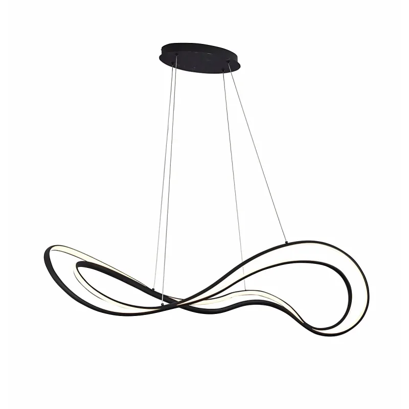 Pendente LED de Alumínio Preto Fosco e PVC 54W 3000K Bivolt 115x39x29cm - Sindora DCD03432