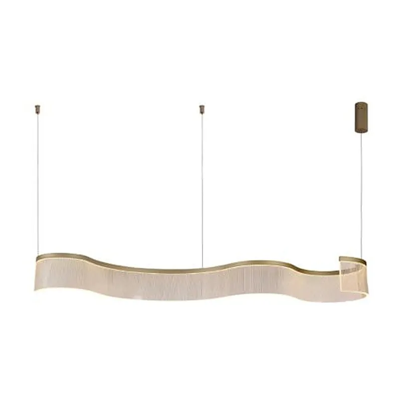 Pendente LED de Metal Dourado e Acrílico 52W 3000K Bivolt 180x42x15cm - Sindora DCD02979