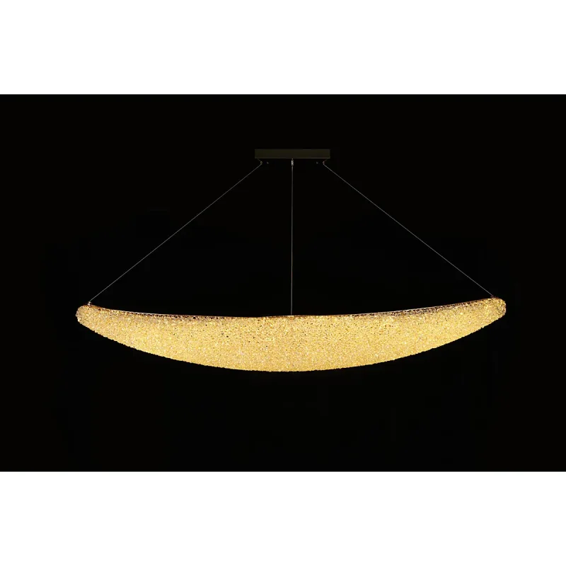 Lustre LED de Cristal e Metal Dourado 42W 3000K Bivolt 120x22x8cm - Sindora DCD04603