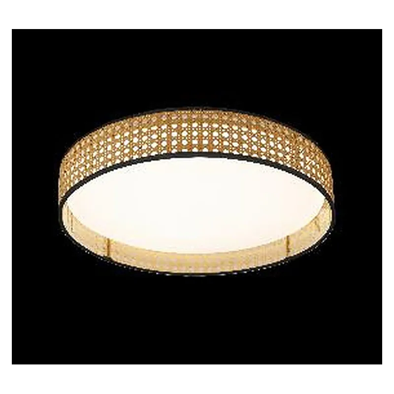 Plafon Ø50CM 45+45W 4500LM 3000K 4500K 6500K BIVOLT METAL BRANCO+BAMBO Sindora DCX02368