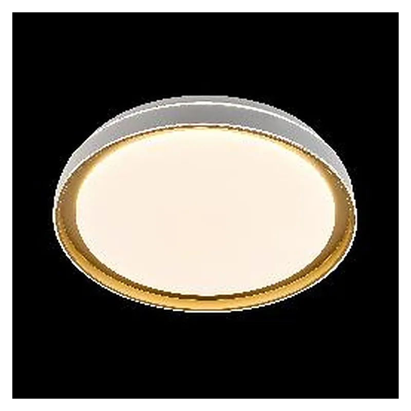 Plafon Ø40CM 28+28W 2800LM 3000K 4500K 6500K BIVOLT METAL DOURADO+ACRILICO Sindora DCX02372
