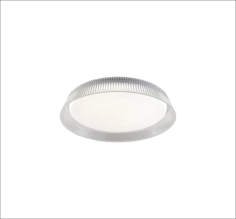Plafon Ø43CM 28+28W 2800LM 3000K 4500K 6500K BIVOLT METAL BRANCO+ACRILICO TRANSPARENTE Sindora DCX02383