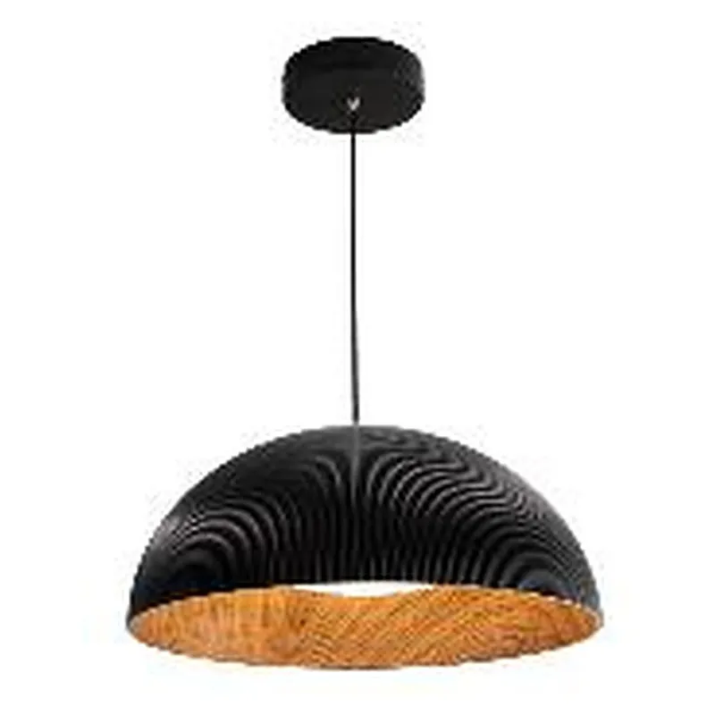 Pendente LED de Metal Preto e Acrílico 14W 3 Temperaturas (3000K/4500K/6500K) Bivolt 40cm - Sindora DCD02387