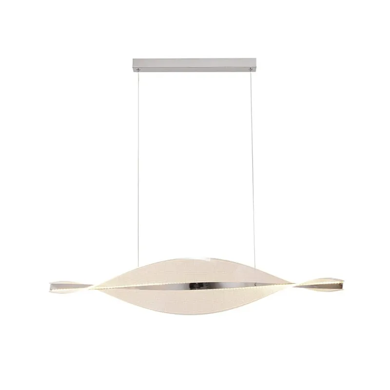 Pendente LED de Metal Cromado e Acrílico 48W 3000K Bivolt 120x22cm - Sindora QD05244