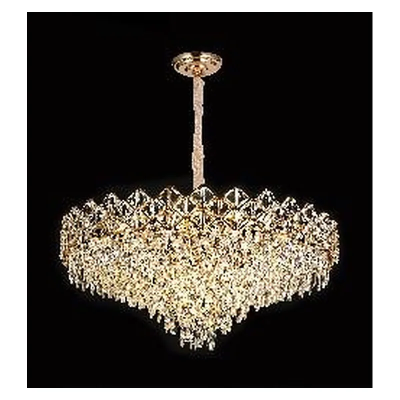 Lustre de Cristal e Metal Dourado 17 Lâmpadas E14 80cm - Sindora DCD06644