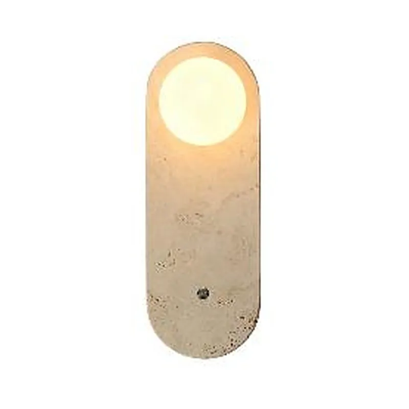 Arandela Ø14x12x38CM G9x1 METAL+TRAVERTINO+VIDRO | CANOPLA:30x5CM CX:57x21x17CM 2,2KG Sindora DCB02666