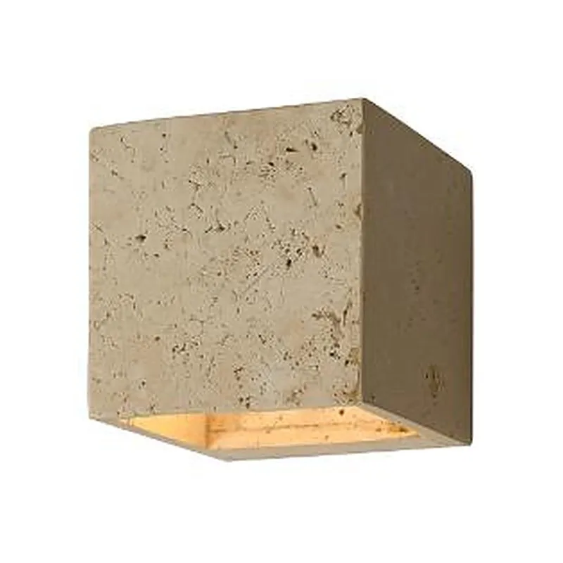 Arandela Ø12x12x12CM G9x1 METAL+TRAVERTINO | CANOPLA:10CM CX MASTER:40,5x44,5x19CM 12,8KG (8 UN.) CX UN.:19x19x21CM 1,6KG Sindora DCB02668