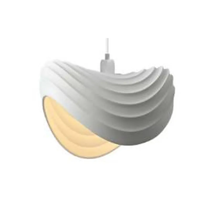 Pendente de Metal Branco e Resina 1 Lâmpada E27 38x36x23cm - Sindora DCD02675