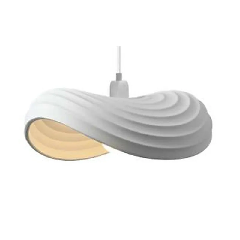 Pendente de Metal Branco e Resina 1 Lâmpada E27 47x45x15cm - Sindora DCD02676
