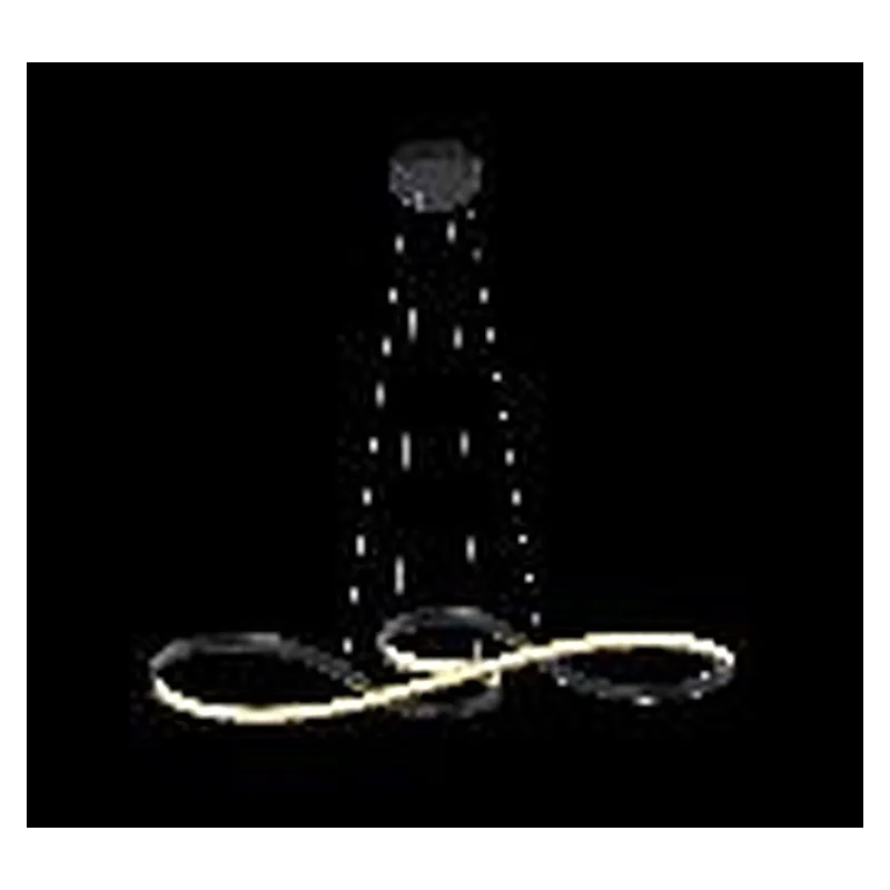 Pendente LED de Metal Preto e Silicone 50W 3 Temperaturas (3000K/4000K/6000K) Bivolt 80cm - Sindora FD16002