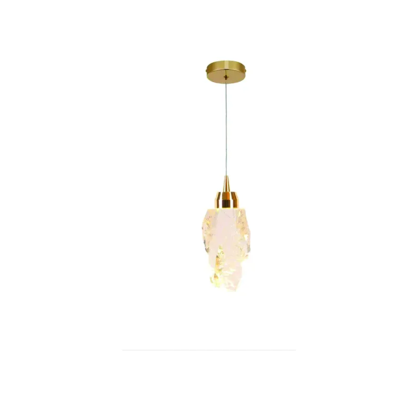 Pendente LED de Cristal e Metal Dourado 5W 3000K Bivolt 8x16cm - Sindora QD05251