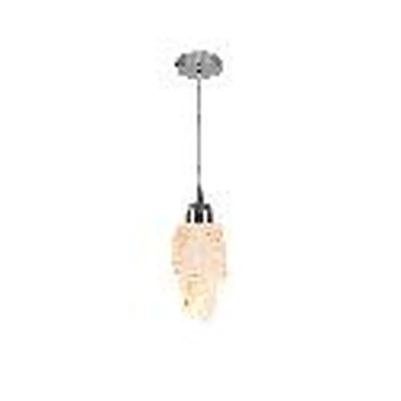 Pendente LED de Cristal e Metal Cromado 5W 3000K Bivolt 8x16cm - Sindora QD05252