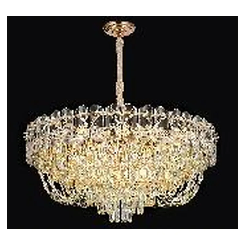 Lustre de Cristal e Metal Dourado 18 Lâmpadas E14 80cm - Sindora DCD06660