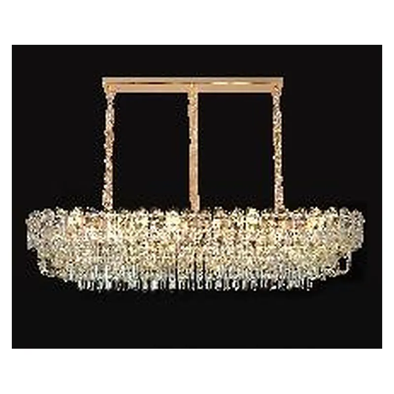 Lustre de Cristal e Metal Dourado 18 Lâmpadas E14 125x40cm - Sindora DCD06661
