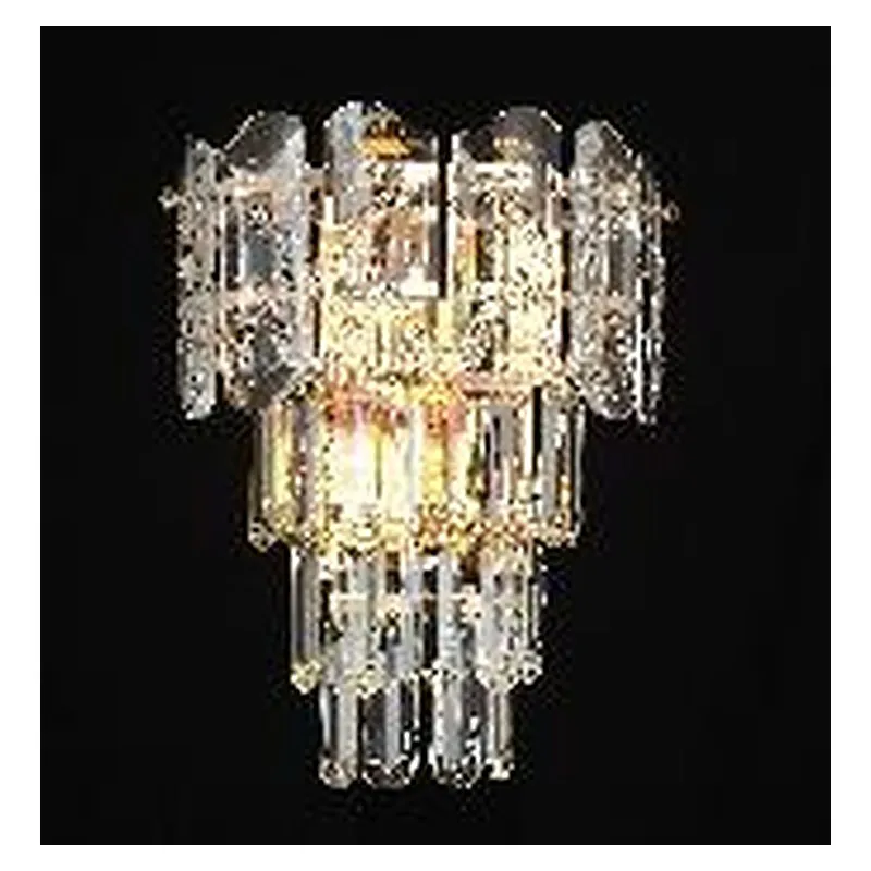 Arandela 28x26CM E14x2 METAL DOURADO+CRISTAL | CANOPLA:16x9CM CX:28x24x15CM 2,5KG Sindora DCB06663