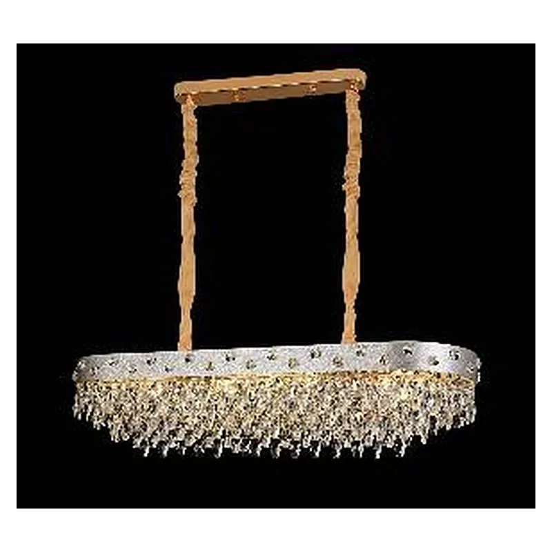 Lustre de Cristal e Metal Dourado 12 Lâmpadas E14 100x31cm - Sindora DCD06666