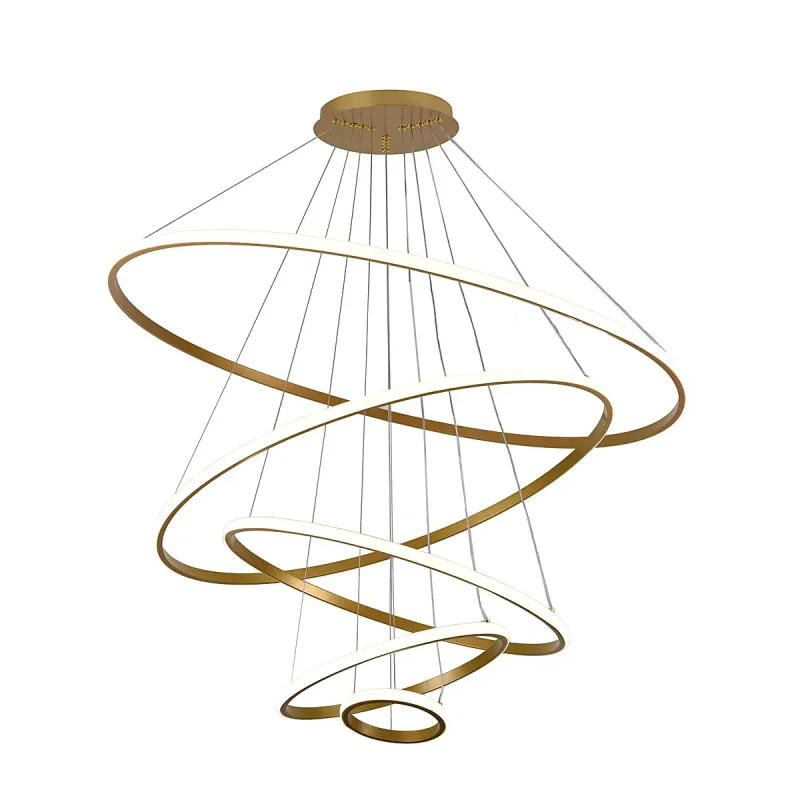 Pendente LED Externo de Ferro Dourado e Silicone 180W 3 Temperaturas (3000K/4000K/6000K) Bivolt 20x40x60x80x100cm - Sindora FD16007