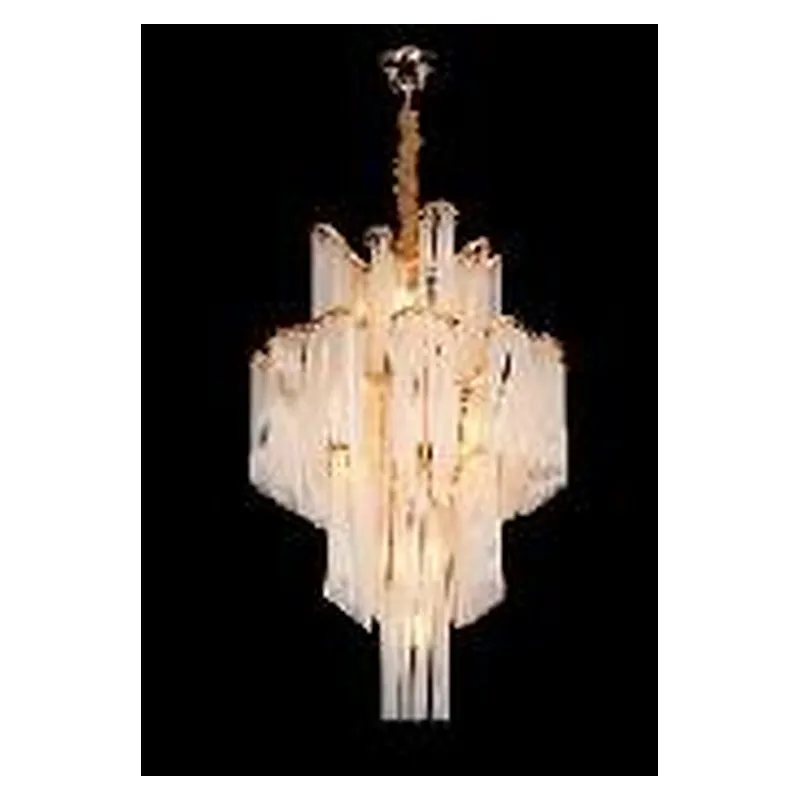 Lustre de Vidro e Metal Dourado 28 Lâmpadas E14 100x135cm - Sindora DCD04613