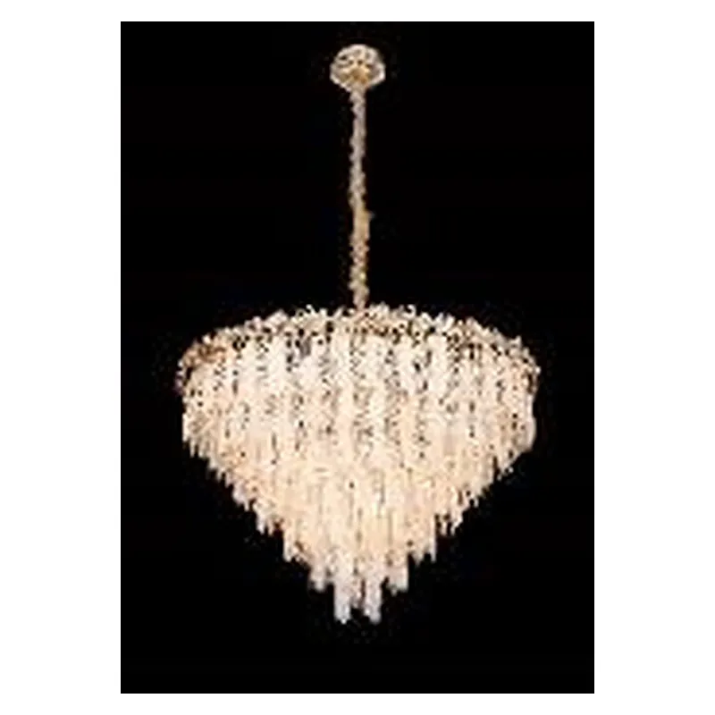 Lustre de Cristal e Metal Dourado 22 Lâmpadas E14 80x60cm - Sindora DCD04615