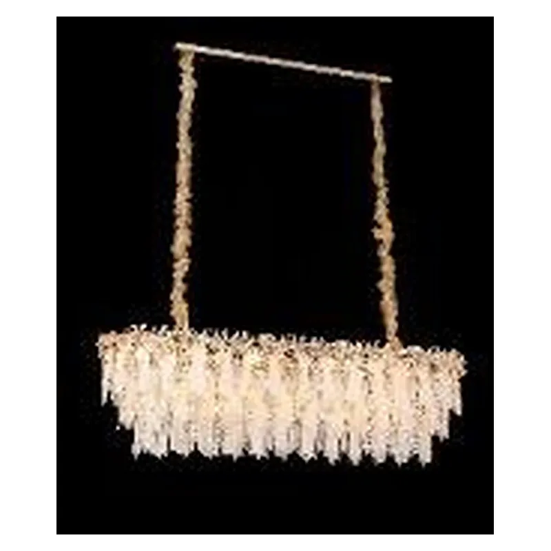 Lustre de Cristal e Metal Dourado 17 Lâmpadas E14 120x40x35cm - Sindora DCD04616