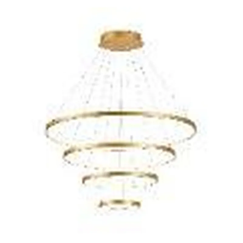 Pendente LED Interno de Ferro Dourado e Silicone 125W 3 Temperaturas (3000K/4000K/6000K) Bivolt 20x40x60x80cm - Sindora FD16029