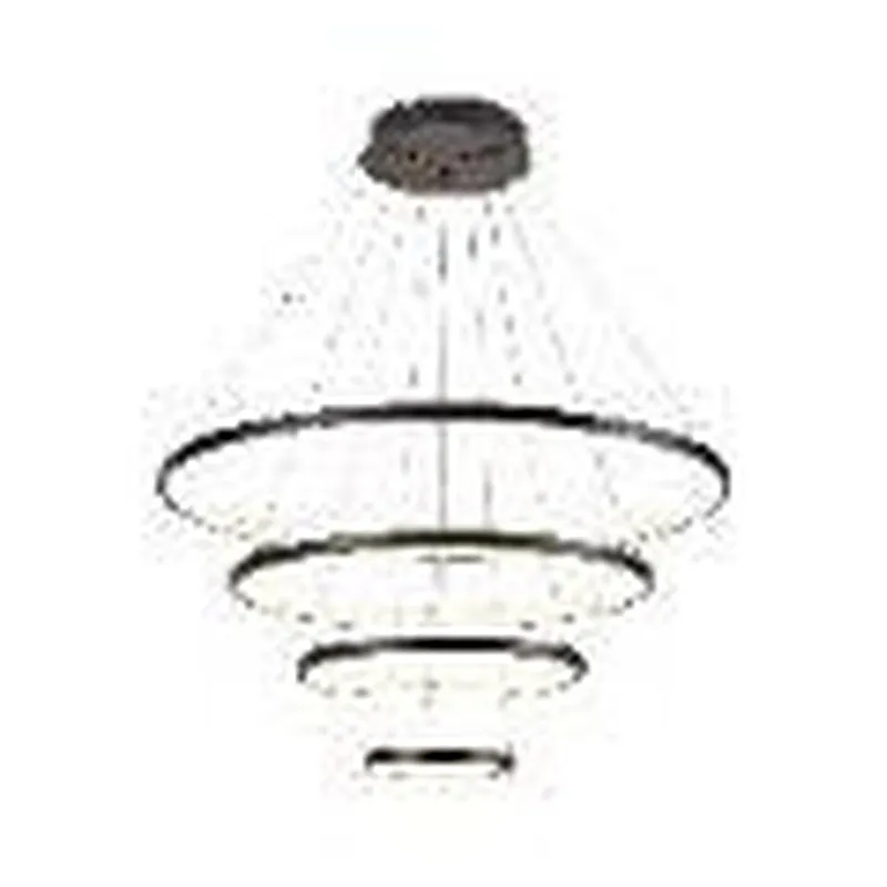 Pendente LED Interno de Ferro Preto e Silicone 125W 3 Temperaturas (3000K/4000K/6000K) Bivolt 20x40x60x80cm - Sindora FD16030