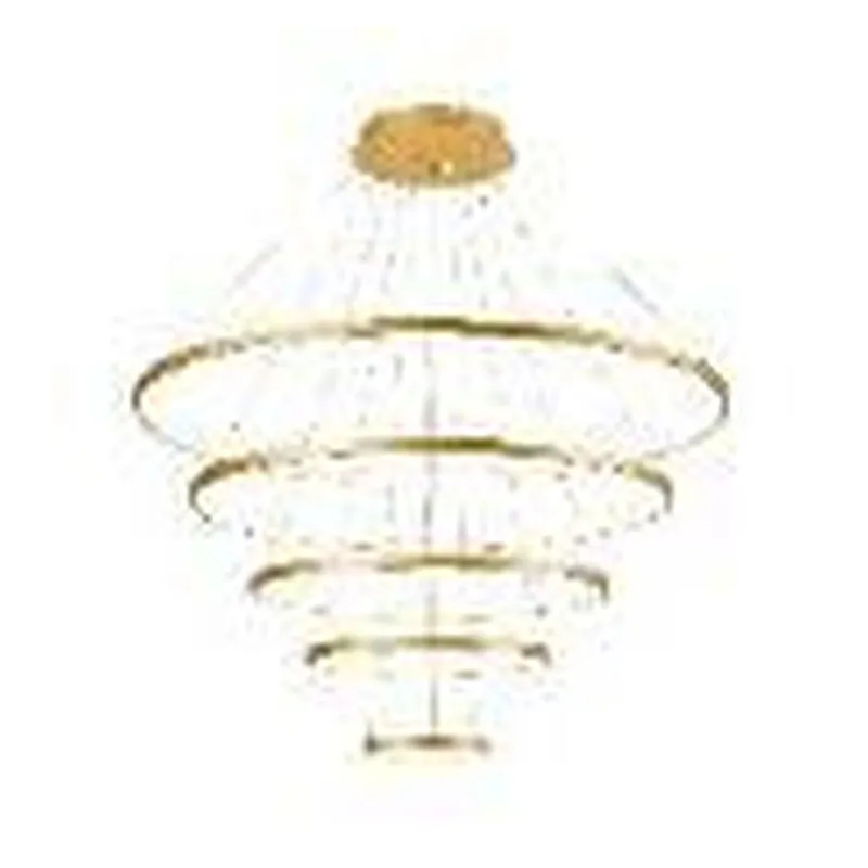 Pendente LED Interno de Ferro Dourado e Silicone 188W 3000K Bivolt 20x40x60x80x100cm - Sindora FD16031