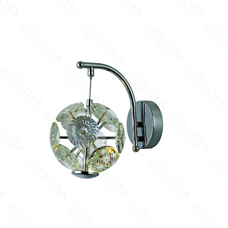 Arandela 15x20CM 5W 375LM 3000K BIVOLT METAL CROMADO+CRISTAL Sindora QB05255