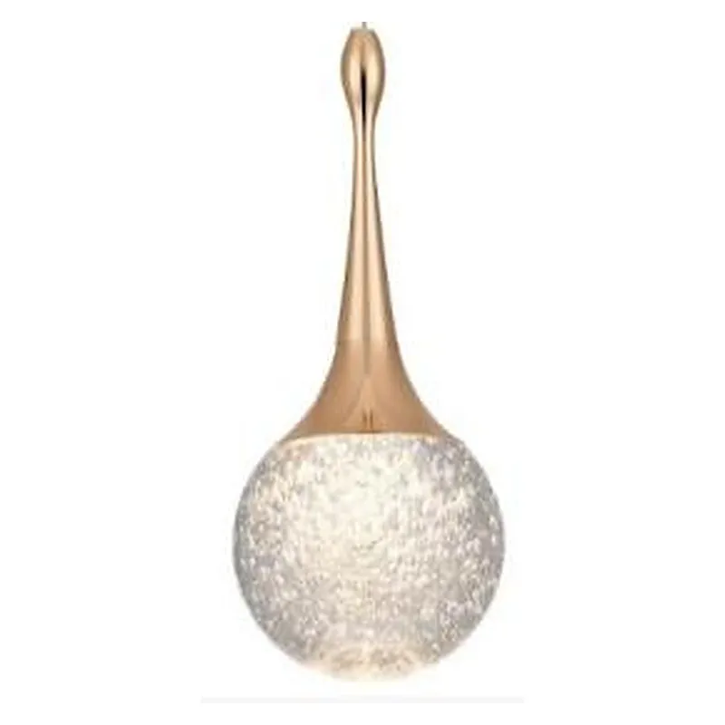 Pendente LED de Cristal e Metal Dourado 5W 3000K Bivolt 10x20cm - Sindora QD05256