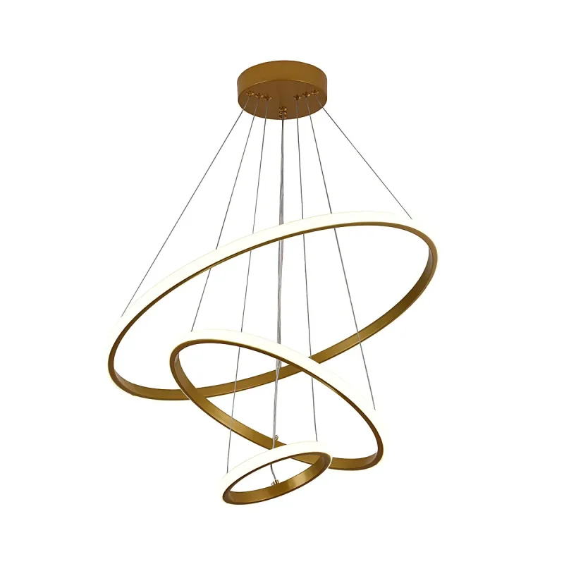 Pendente LED Externo de Ferro Dourado e Silicone 72W 3 Temperaturas (3000K/4000K/6000K) Bivolt 20x40x60cm - Sindora FD16003