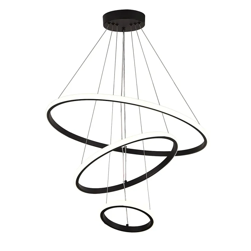 Pendente LED Externo de Ferro Preto e Silicone 72W 3 Temperaturas (3000K/4000K/6000K) Bivolt 20x40x60cm - Sindora FD16004