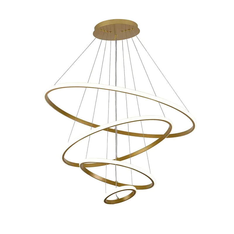 Pendente LED Externo de Ferro Dourado e Silicone 120W 3 Temperaturas (3000K/4000K/6000K) Bivolt 20x40x60x80cm - Sindora FD16005
