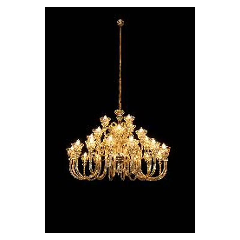 Lustre de Vidro e Metal Dourado 15 Lâmpadas E14 90x69cm - Sindora DCD02240