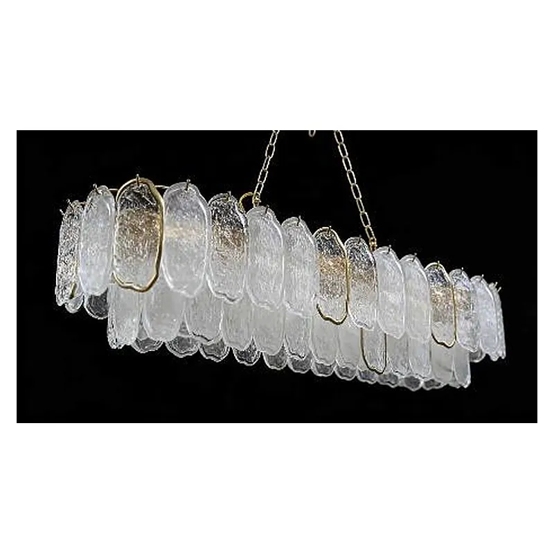 Lustre de Cristal e Metal Dourado 14 Lâmpadas E14 100x35cm - Sindora DCD02703